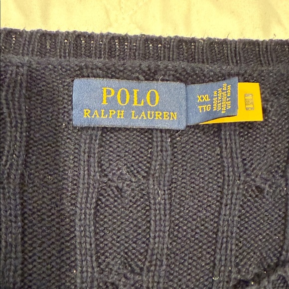 Polo by Ralph Lauren Navy Crewneck CABLE KNIT Sweater DRESS Sz XXL 100% cotton - Picture 6 of 9